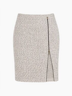 St John Black White Textured Knit Pencil Skirt Size 8